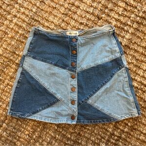 Madewell Two-Tone Denim Patch Work Mini Skirt-size 28-EUC